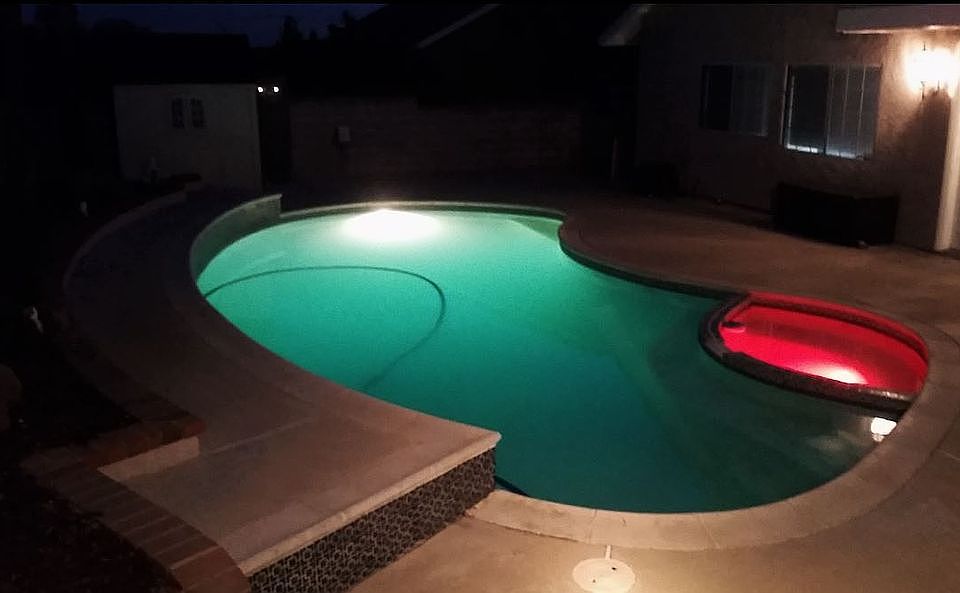 Pool @ night,red light cover