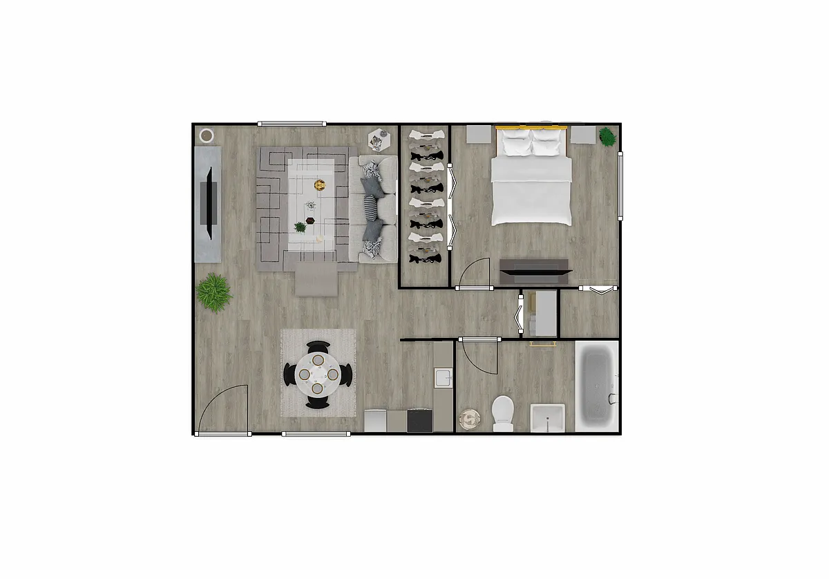 Floor plan 1/1 Reno