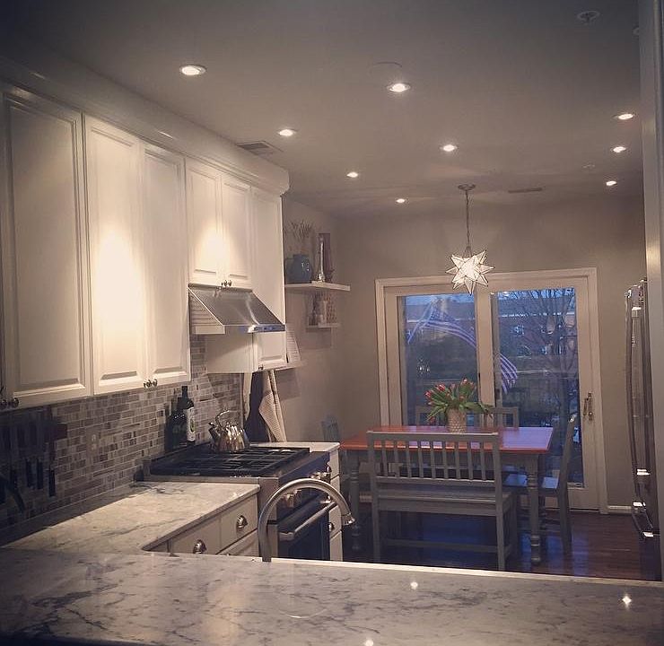 Gourmet kitchen with marble countertops and stainless steel
