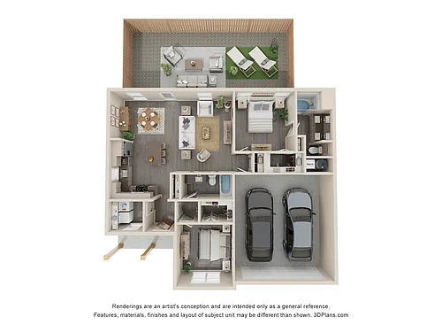 Floor plan The Boxelder 2x2