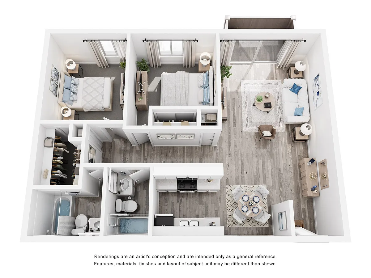 Floor plan Two Bedroom Two Bathroom