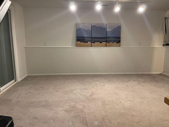 Large Family Room Downstairs w/ walkout patio door to the yard.