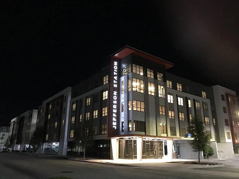 Lofts at Jefferson Station | Jacksonville FL | Exterior at Night