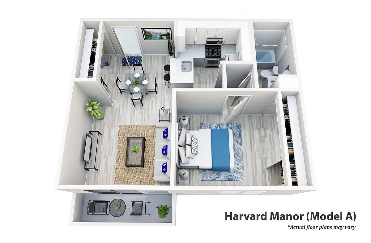Floor plan 1 Bedroom, 1 Bath A