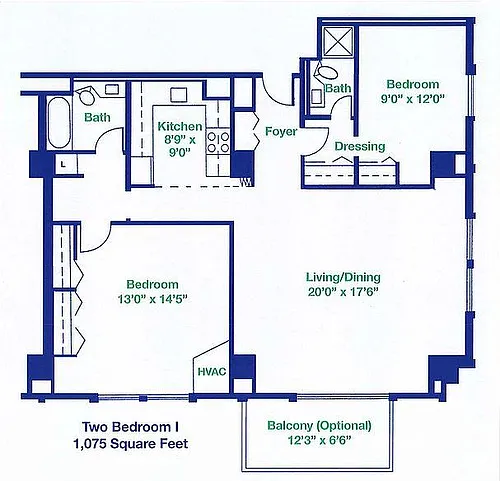 Floor plan Two Bedroom I