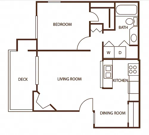 Floor plan 1 bedroom 1 bath