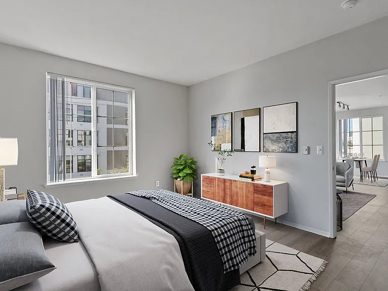 Spacious bedrooms can accommodate any bed size