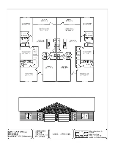 Floor plan Three Bedroom Duplex Ranch