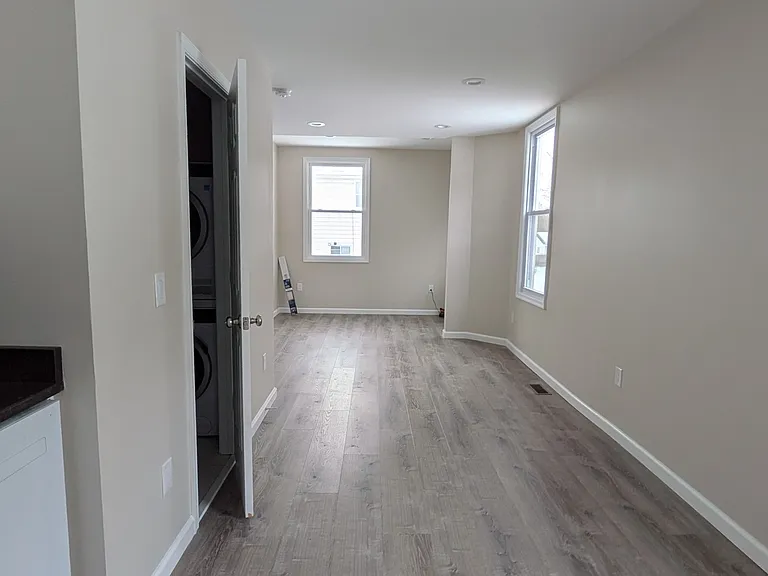 Bathroom is off of the living