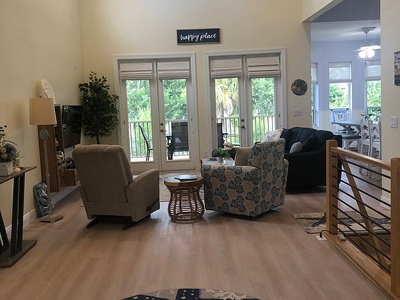 View of the living area from the front entrance