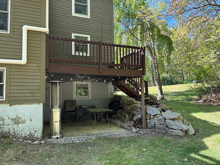 Elevated Deck Above Stone Patio