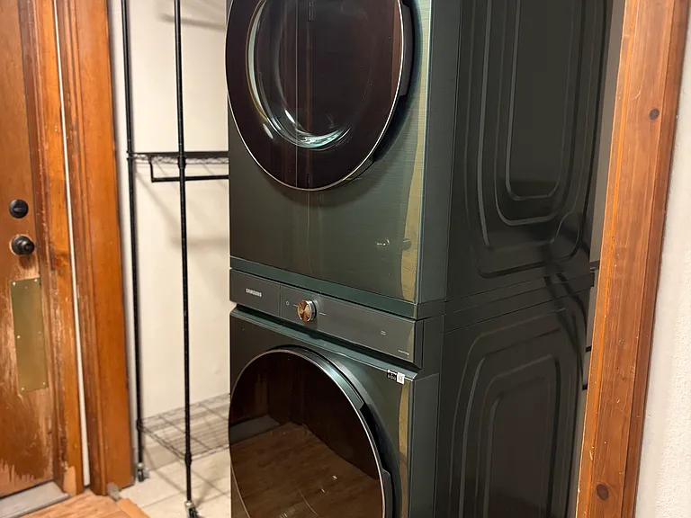 Washer dryer and garage door