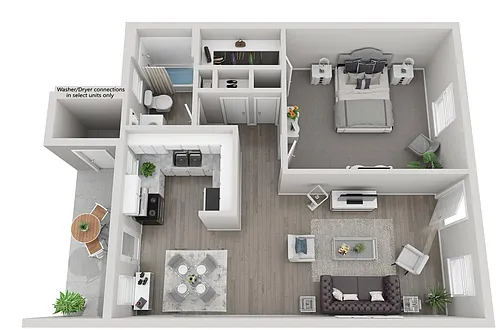 Floor plan 1 Bed x 1 Bath Garden