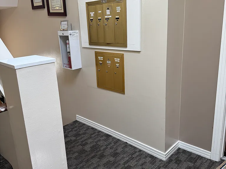 Mail room down at the front door