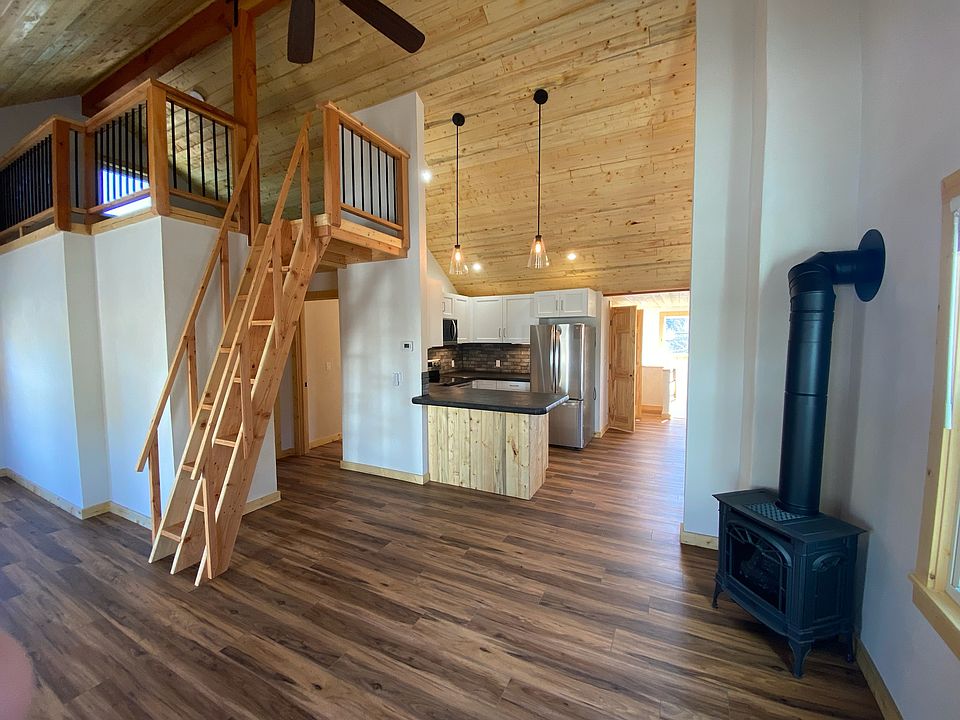 Living area and kitchen
