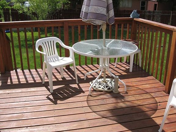 Backyard Deck, Sliding door walk out