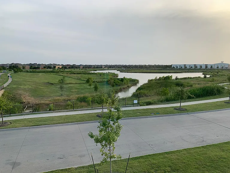 Creek next to house