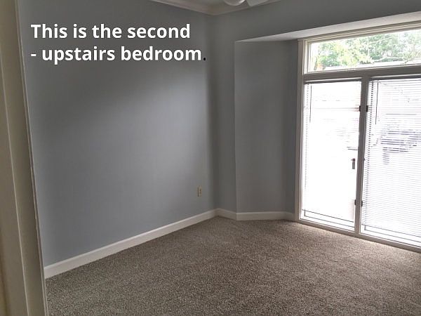The second (upstairs) bedroom