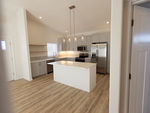 Kitchen shown from hallway