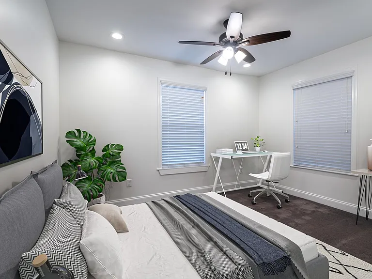 Bedroom 3. This image shows a virtually furnished space. Bedrooms come unfurnished.