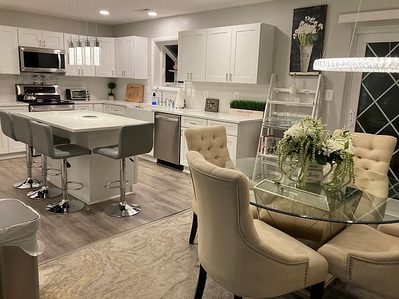 Kitchen which opens into dining room.