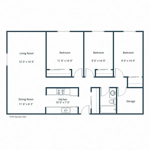 Floor plan Three Bedroom 31B