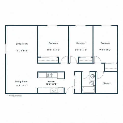 Floor plan Three Bedroom 31B