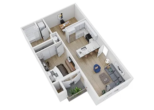 Floor plan 1x1 + Den - B1