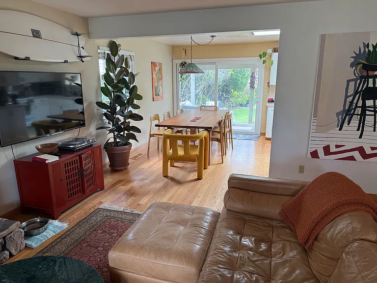 View to the kitchen and backyard