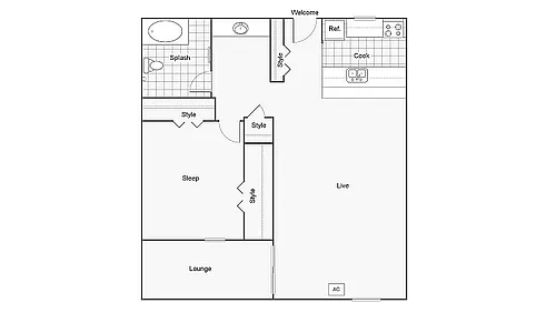 Floor plan The Res 2 Upgraded Unfurnished