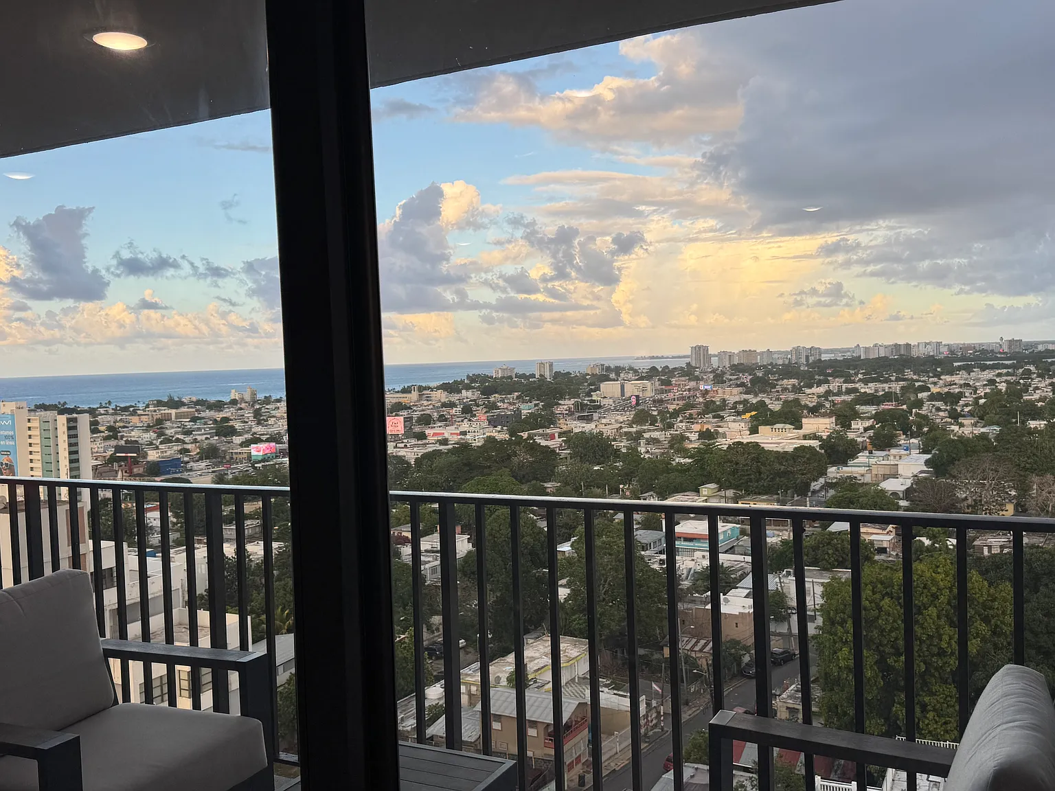 Patio and views at sunset