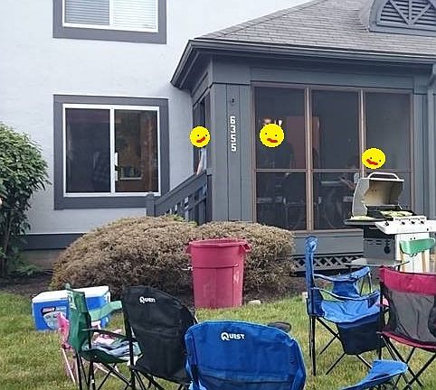 Covered Porch with Ceiling Fan, Back Yard - Perfect for host