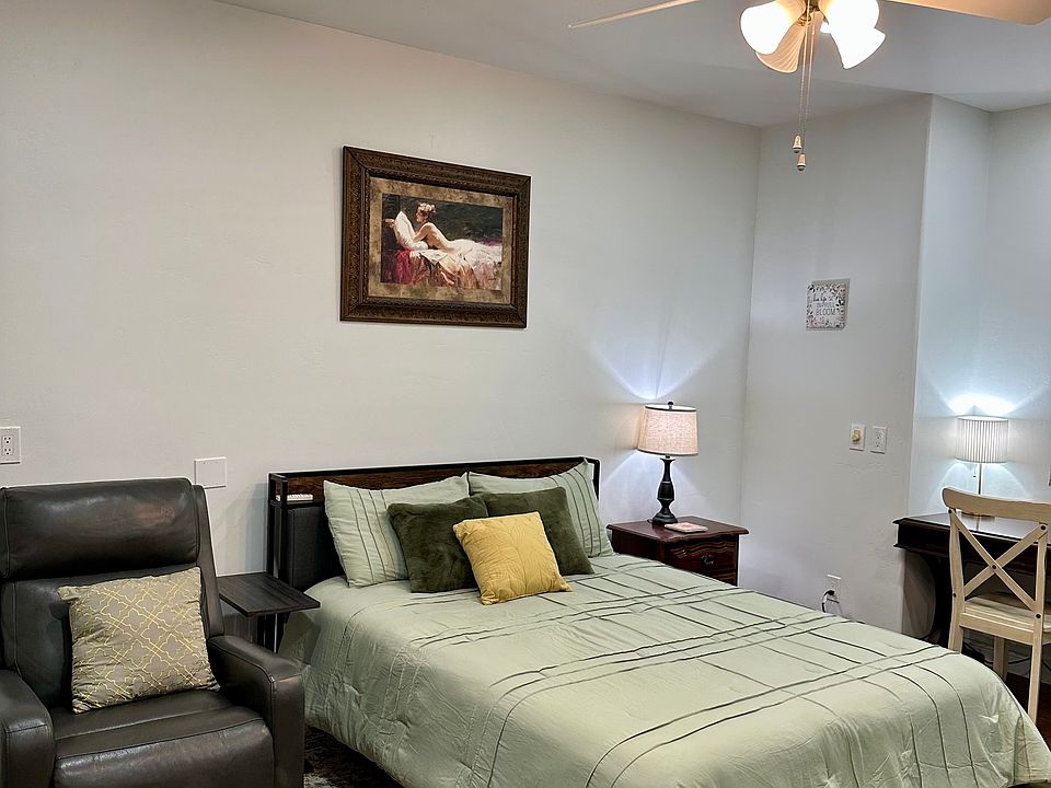 Recliner, queen size new bed.