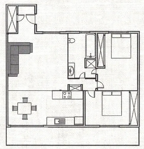 Floor plan 2 Bed 1 Bath