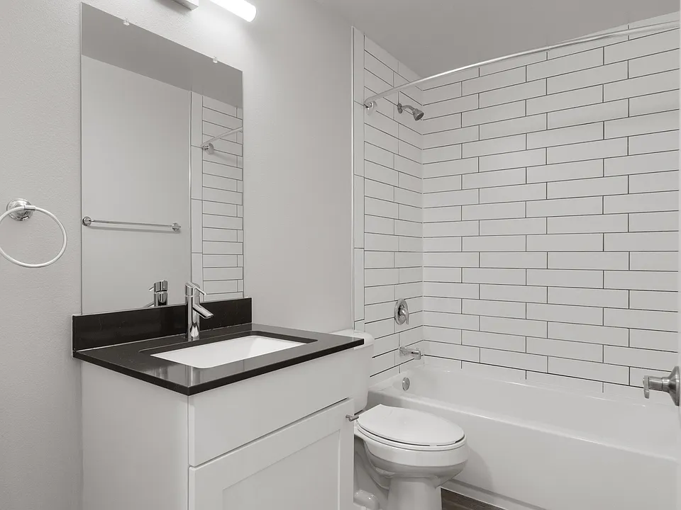 Clean, modern bathrooms with a versatile shower and tub combination