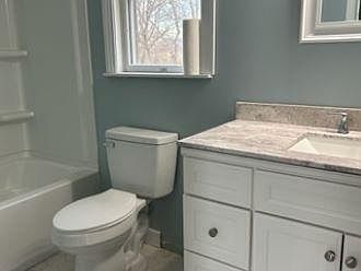 Master bath (not shown, there is also a closet/shelving to the right)