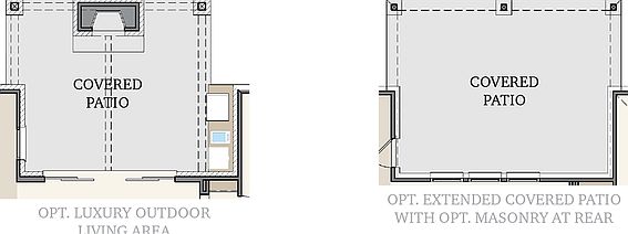 Covered patio options, including a covered extension or a luxury outdoor living area