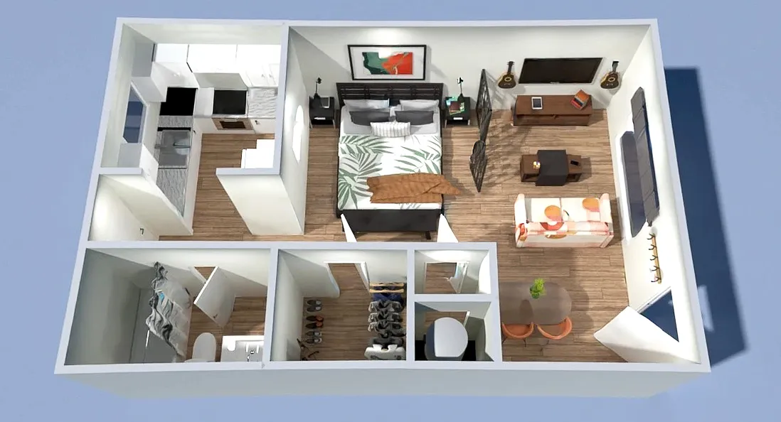 Floor plan Efficency Studio 515 Sq Ft