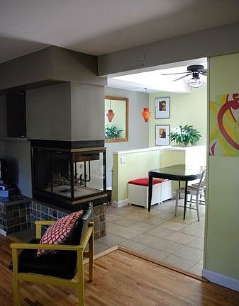 Eat in kitchen view from living room