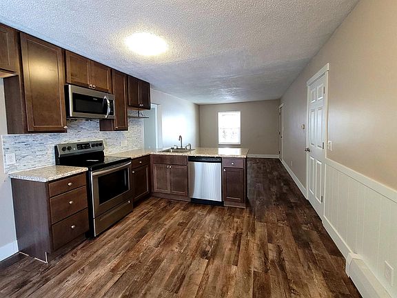 Kitchen, Dining, Living areas