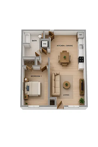 Floor plan 1X1