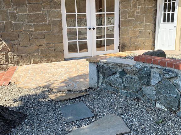 stone patio and entry