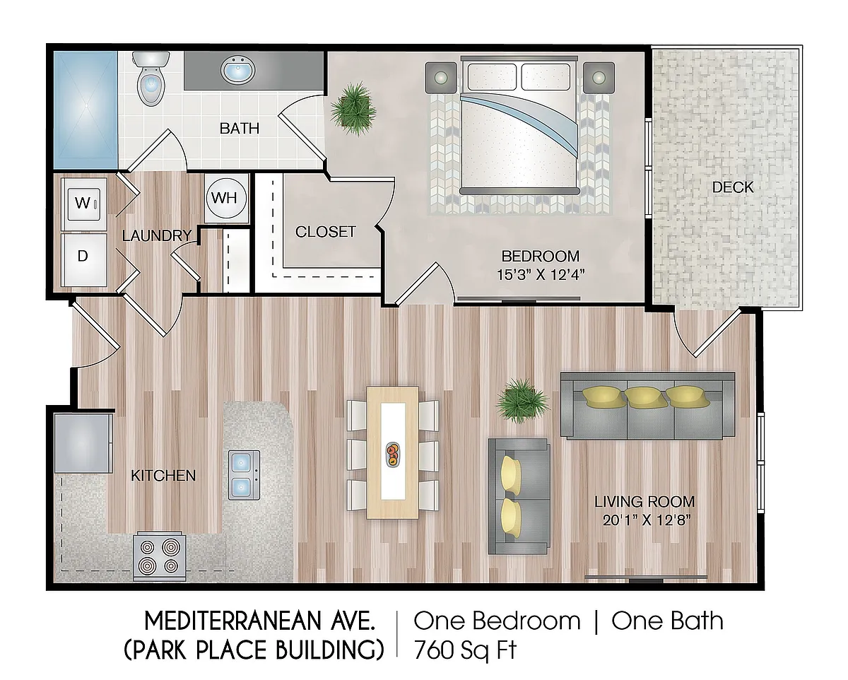 Floor plan Mediterranean Ave (Parkside Building)