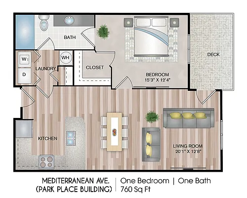 Floor plan Mediterranean Ave (Parkside Building)