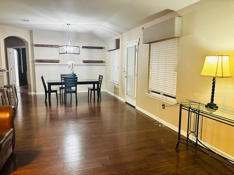 Living room facing dining room