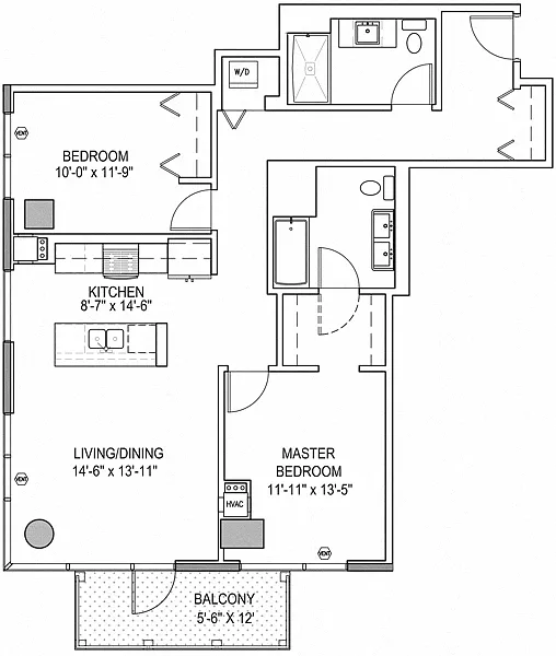 Floor plan Two Bedroom b6