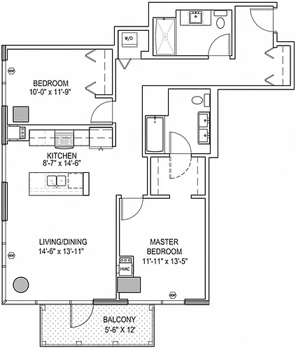 Floor plan Two Bedroom b6