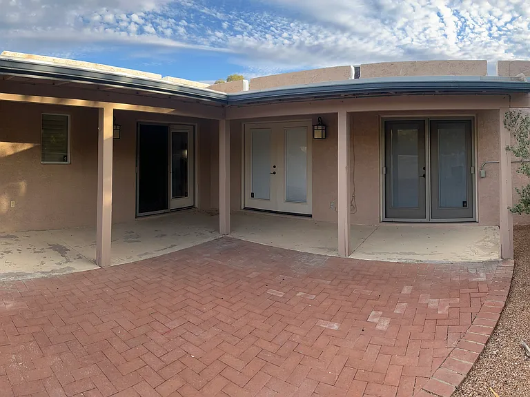 back porch with covered patio area