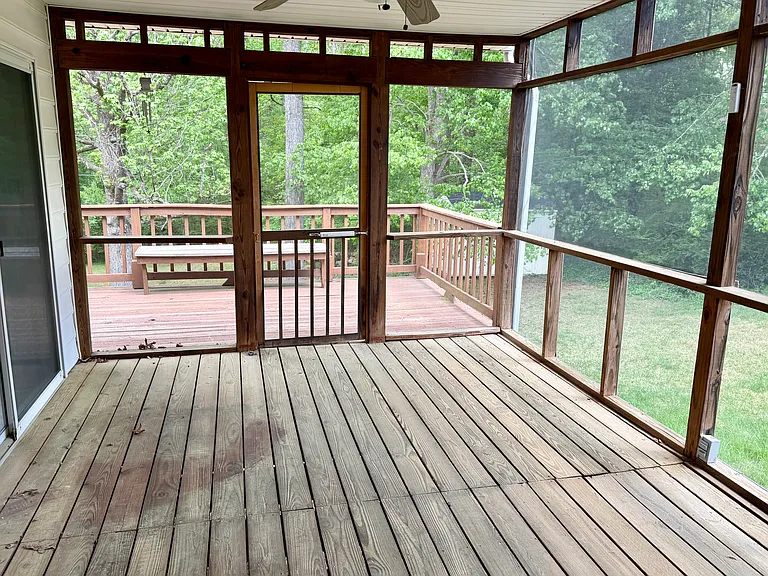 Screened porch off the Dining Room and Sunroom addition
