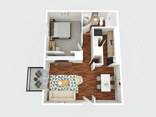 Floor plan 1 Bedroom Renovated